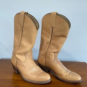 Frye Tan Leather Cowboy Boots